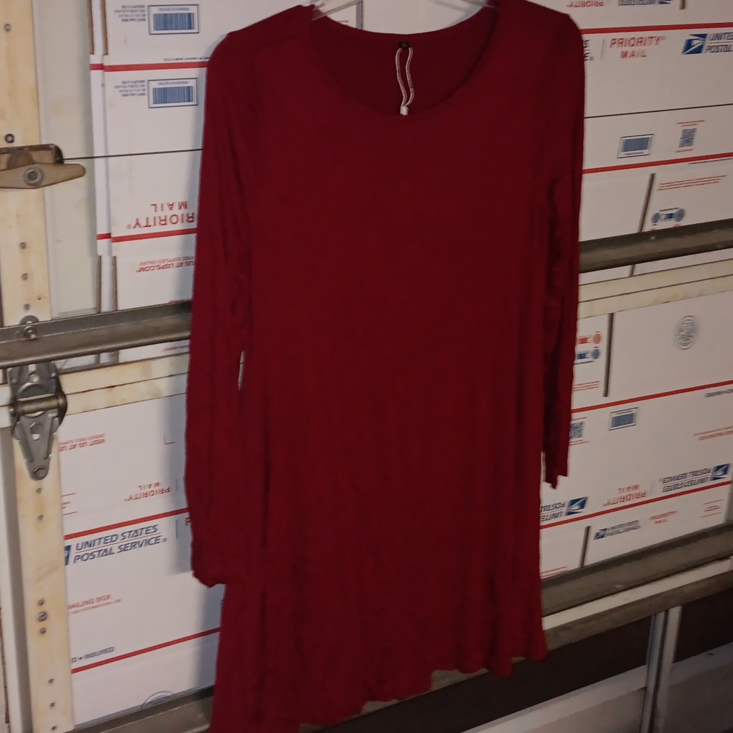 No Brand Tag Size Xxl Red Long Sleeve Dress Sku 605